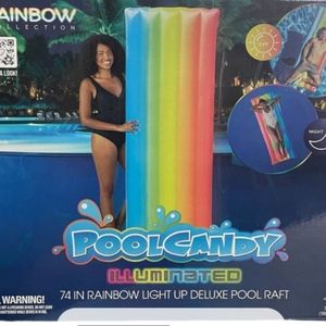 Pool Andy illuminated 74" rainbow light up deluxe pool raft